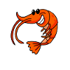 Shrimp smiling motif