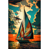 Boat Sailboat Ocean Art Sailing