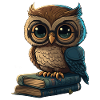 Eule und Bücher