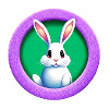 Purple Circle Easter Bunny