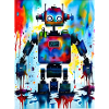 Kunst Roboter Farbenfroh