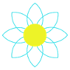 Blue and yellow flower