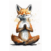 Fuchs macht Yoga Lehrer Tier Humor Namaste Karma