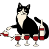 Cat wine glass