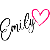 Emily Nom Prénom Rose cœur