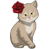 Fleurs Rose Chat