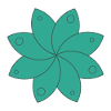 Green geometric flower