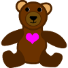Bear with a pink heart