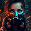 Sci-Fi Frau mit Maske