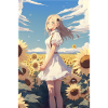 Anime Girl Anime Girl Waifu Otaku Girasoli