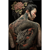 Geisha Yakuza Tattoo Japanese Dragon