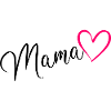 Mom Mother Calligraphy Heart Pink