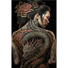 Geisha Yakuza Tattoo Japanese Dragon