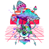 Vaporwave Magic Mushrooms Psychedelic Mushrooms