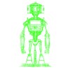 Neon Green Robot Drawing