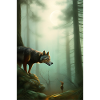 Loup dans la forêt