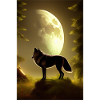 Wolf and Moon