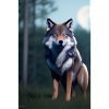 Wolf and Moon
