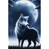 Wolf and Moon