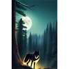 Wolf and Moon