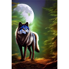Wolf and Moon