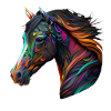 MEHRFARBIGES PFERD