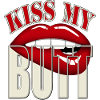 Kiss my buttocks - with red lips/mouth
