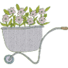 schubkarren blumen