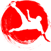 Fußballschere Mann Rot