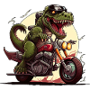 T-Rex on motorcycle