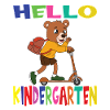 Hello Kindergarten Bear With Scooter