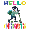 Hello Kindergarten Penguin With Scooter