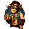 Beer Geek Chimpanzee Comic Cool