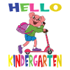 Hello Kindergarten Pig With Scooter