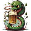 Coole Bier Schlange Comic Illustration