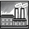 Fabrik mit Rauch