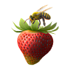 Flying bee with strawberry