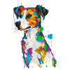 Bunter Hund mit Farbspritzern