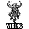 Wikinger mit Bart und Helm