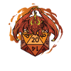 Dragon with D20 dice