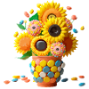 Der Strauß Sonnenblumen