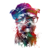 Dog hipster graphic art #dog