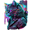 Synthwave Cat Cats 80s Cadeau