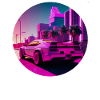 Retro Wave Supercar Vaporwave