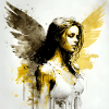 Femme ange jaune