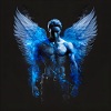 Blauer Mann Engel