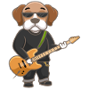 Lazy Dog Playing Guitar