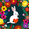 Rabbit holds heart