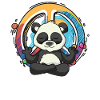 Hippie Panda Segno di Pace Yoga Orso Hippies Pun