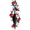 Kunai red crow clouds - Japanese